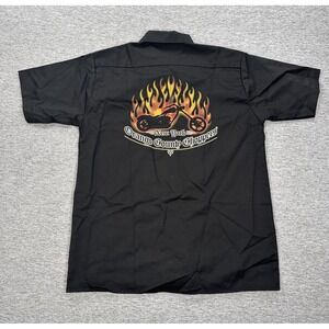 Orange County Choppers Shirt Men's Large Black New York Motorcycle Shop Work